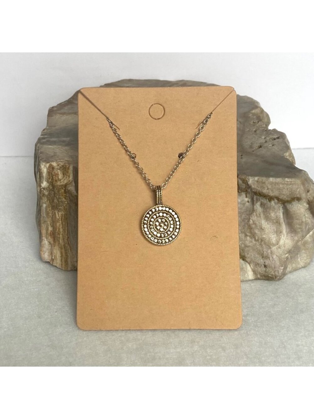 Anna Beck 18K Gold Plated Sterling Silver 925 Reversible Disc Pendant Necklace